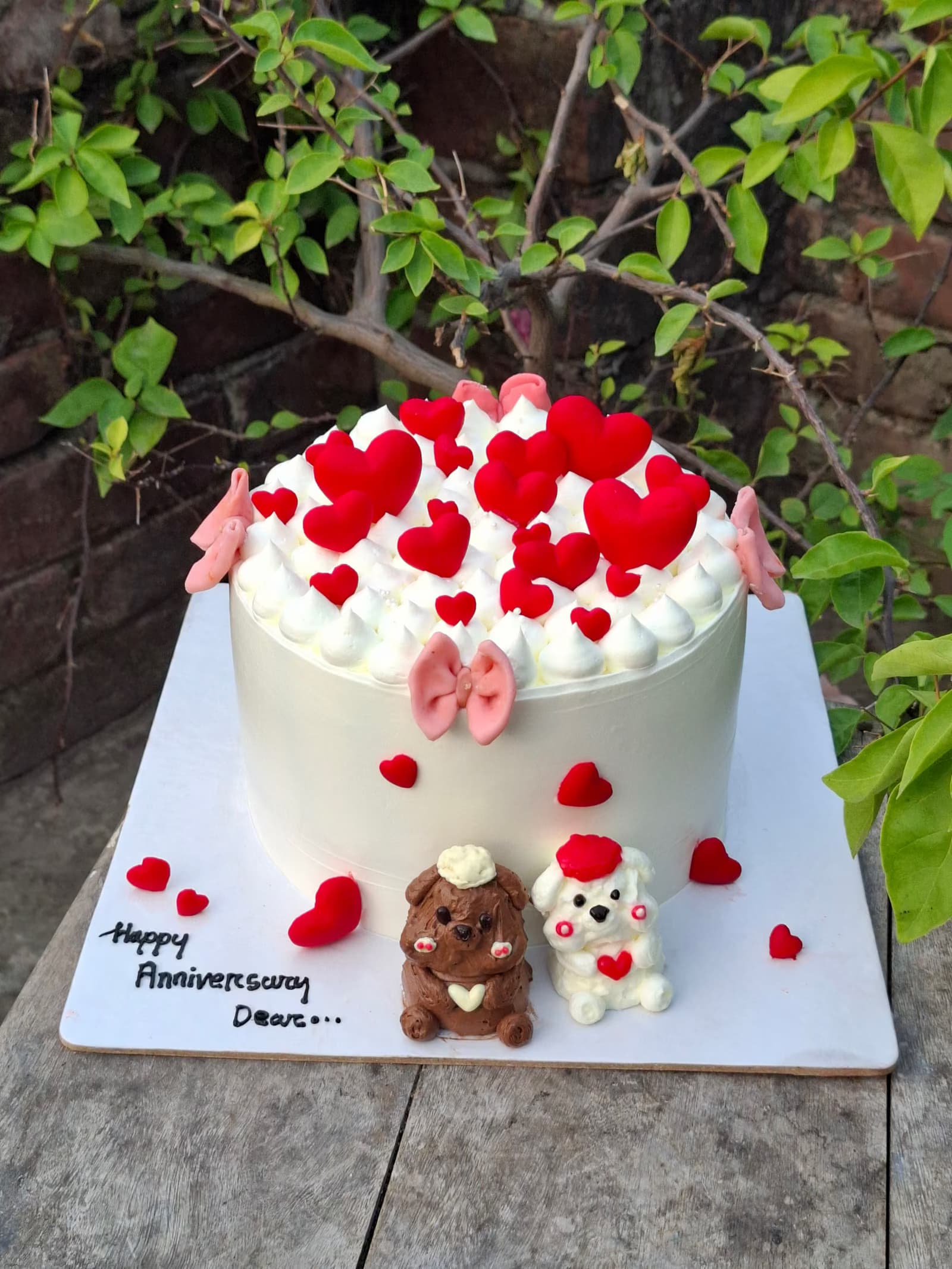 Teddy bear anniversary cake