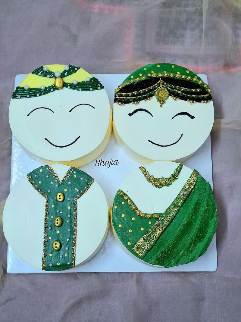 Bride and groom couple cake