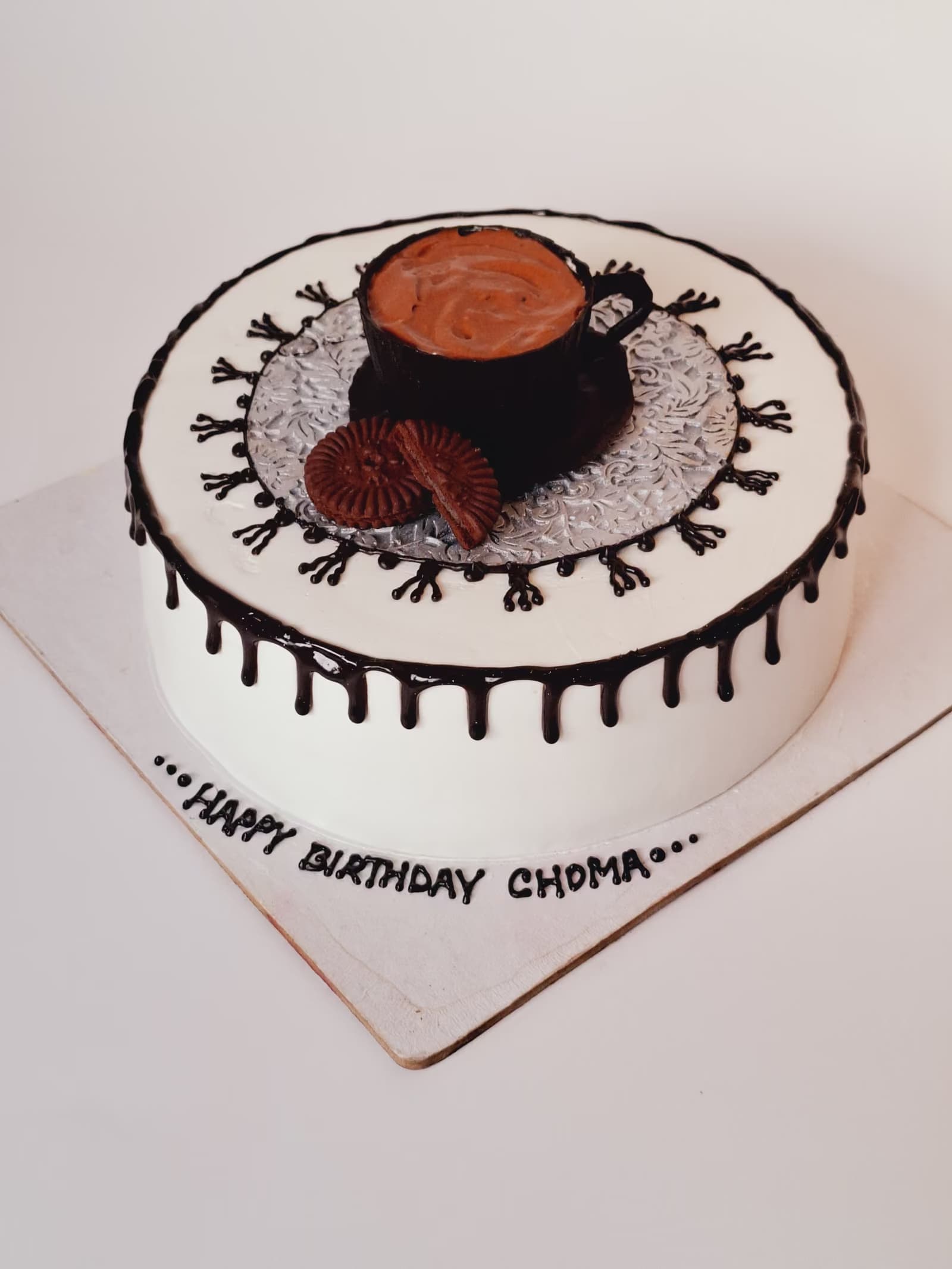 Chocolate drip birthday cake