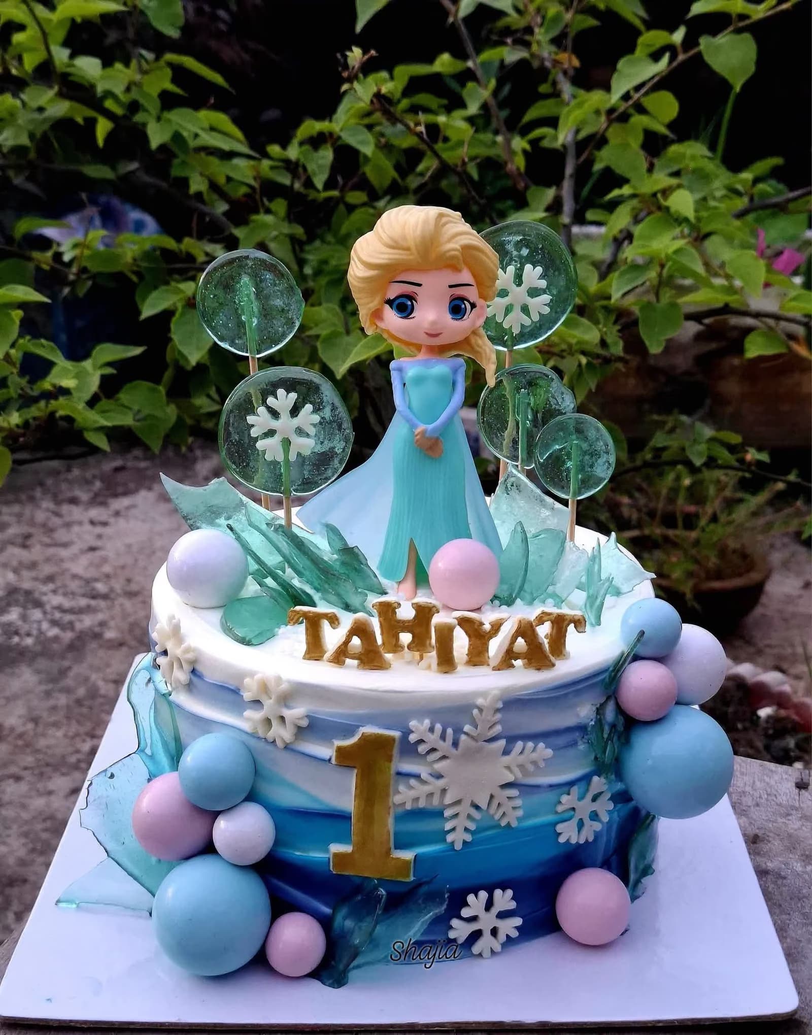 Ice princess first birthday cake