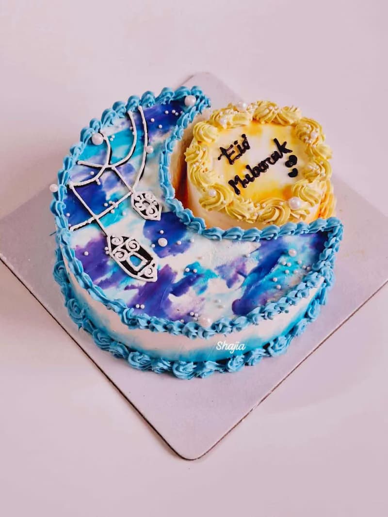 Eid Mubarak galaxy cake